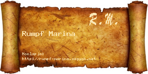 Rumpf Marina névjegykártya